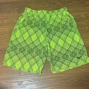 Nike Dri-FIT Neon Green Geometric Athletic Shorts Size Large